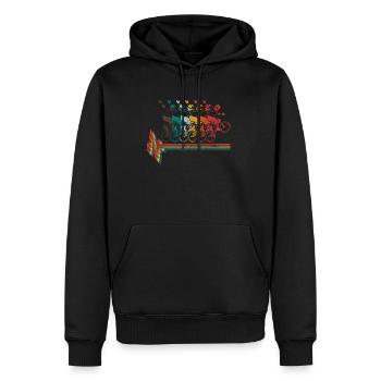 BMX Vintage BMX Heartbeat Bike Gift Retro - Sweat à capuche Premium bio Homme - noir - Devant - Nico (187cm)
