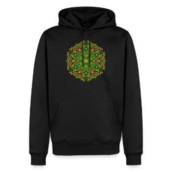 Feu Lotus Mandala - Sweat à capuche Premium bio Homme - noir - Devant - Nico (187cm)
