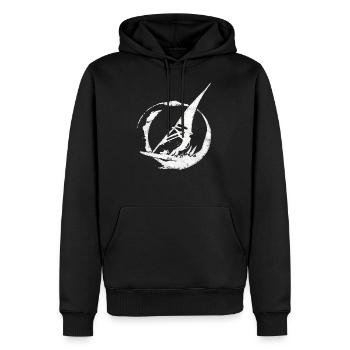 Planche à voile, surf, cadeau de kitesurf - Sweat à capuche Premium bio Homme - noir - Devant - Nico (187cm)