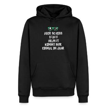Mallorca - Männer Premium Bio Hoodie - Schwarz - Vorne - Nico (187cm)