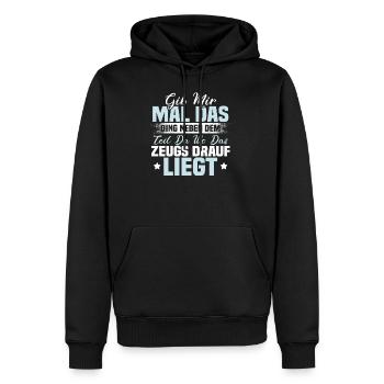 Drôle d’artisan métier Geek cadeau - Sweat à capuche Premium bio Homme - noir - Devant - Nico (187cm)