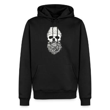 Hipster Skull - Männer Premium Bio Hoodie - Schwarz - Vorne - Nico (187cm)