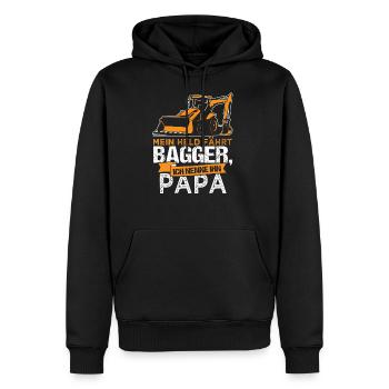 Bagger Bauarbeiter Baumeister Papa Vater Geschenk - Männer Premium Bio Hoodie - Schwarz - Vorne - Nico (187cm)