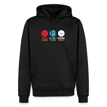Science chemistry protons electrons neutrons - Men’s Premium Organic Hoodie - black - Front - Nico (187cm)