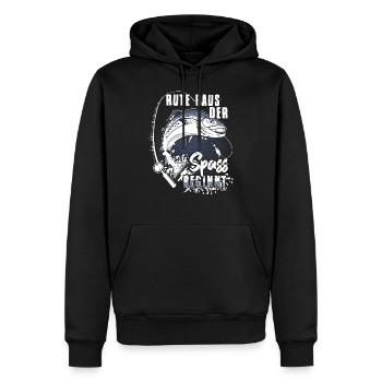 Rute Raus Der Spass Beginnt Angler Fische Geschenk - Männer Premium Bio Hoodie - Schwarz - Vorne - Nico (187cm)