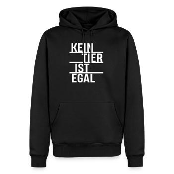 Kein Tier Ist Egal - Veganer TShirt - Männer Premium Bio Hoodie - Schwarz - Vorne - Nico (187cm)