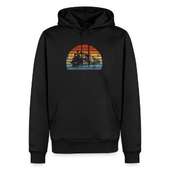 Züge - Männer Premium Bio Hoodie - Schwarz - Vorne - Nico (187cm)
