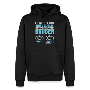 Bruder Zocker Gamer Gaming Geek Geschenk Süß - Männer Premium Bio Hoodie - Schwarz - Vorne - Nico (187cm)
