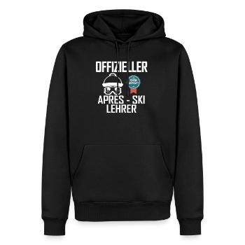 Offizieller Apres Ski Lehrer - Männer Premium Bio Hoodie - Schwarz - Vorne - Nico (187cm)