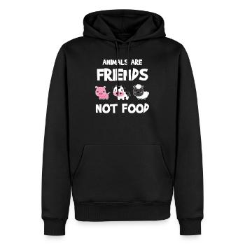 Animals Are Friends Not Food Veganer Geschenk - Männer Premium Bio Hoodie - Schwarz - Vorne - Nico (187cm)