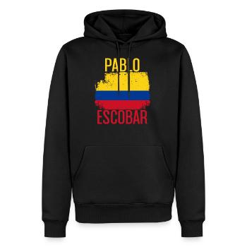 PABLO ESCOBAR FLAGGE - Männer Premium Bio Hoodie - Schwarz - Vorne - Nico (187cm)