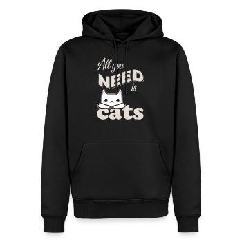 Chat-chat-tout ce dont vous avez besoin est des chats - chats - chemise - Sweat à capuche Premium bio Homme - noir - Devant - Nico (187cm)