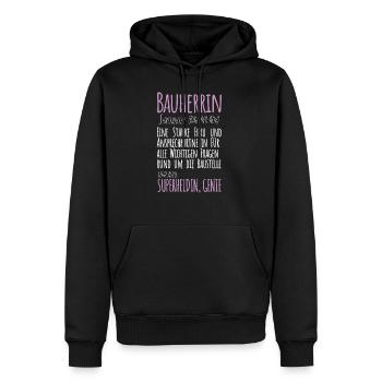 Bauherrin Hausbau Haus Richtfest Spatenstich Idee - Männer Premium Bio Hoodie - Schwarz - Vorne - Nico (187cm)