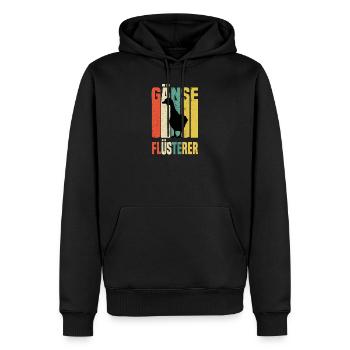 Geschenke für Bauern Gänse Flüsterer Retro - Männer Premium Bio Hoodie - Schwarz - Vorne - Nico (187cm)