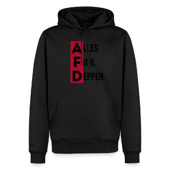 FCK AFD - Sweat à capuche Premium bio Homme - noir - Devant - Nico (187cm)