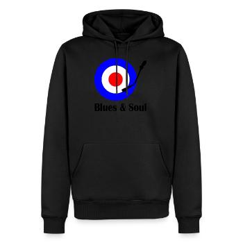 Blues and soul Musique anglaise tourne disque - Sweat à capuche Premium bio Homme - noir - Devant - Nico (187cm)