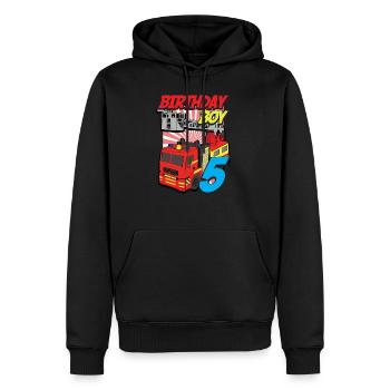Le cinquième anniversaire des pompiers pour les pompiers K. - Sweat à capuche Premium bio Homme - noir - Devant - Nico (187cm)