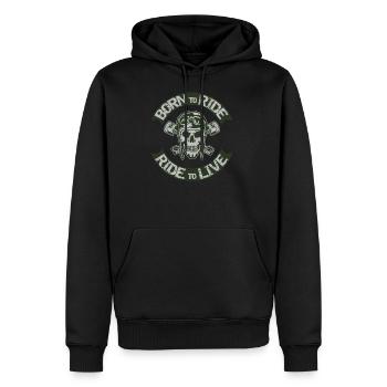 Born to Ride Ride To Live - Männer Premium Bio Hoodie - Schwarz - Vorne - Nico (187cm)