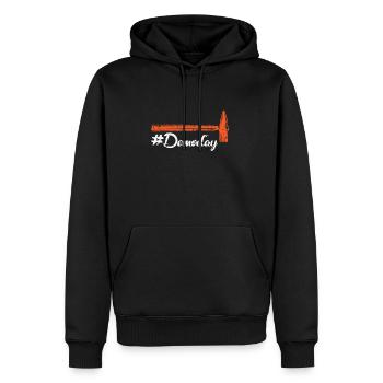 Delomate fixateur supérieur - Sweat à capuche Premium bio Homme - noir - Devant - Nico (187cm)