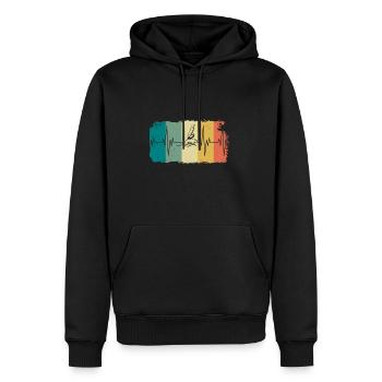 Herzschlag Windsurfer Windsurfen Vintage Geschenke - Männer Premium Bio Hoodie - Schwarz - Vorne - Nico (187cm)