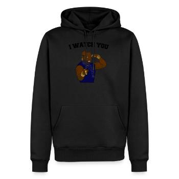 Barracuda - ich beobachte dich - Männer Premium Bio Hoodie - Schwarz - Vorne - Nico (187cm)