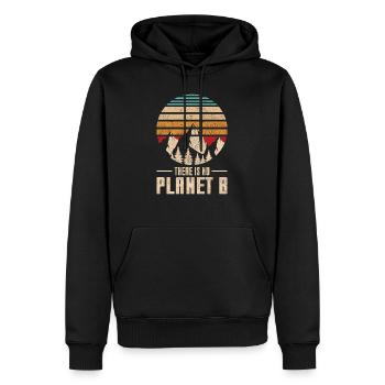 vintage no planet b outfit - Männer Premium Bio Hoodie - Schwarz - Vorne - Nico (187cm)