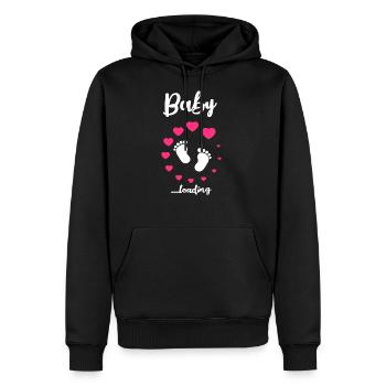 Baby Loading Geschenkidee Geschenk - Männer Premium Bio Hoodie - Schwarz - Vorne - Nico (187cm)