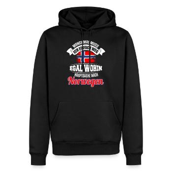 Angel Tour 2020 Norvège Pêcheurs Cadeau - Sweat à capuche Premium bio Homme - noir - Devant - Nico (187cm)
