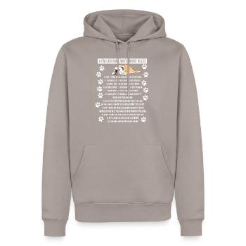 Bulldog Anglais Bulldog House Rule Chien Cadeau - Sweat à capuche Premium bio Homme - taupe - Devant - Nico (187cm)