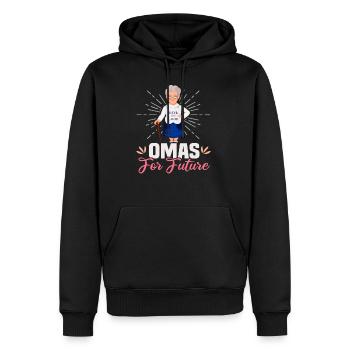 Omas for future - Männer Premium Bio Hoodie - Schwarz - Vorne - Nico (187cm)