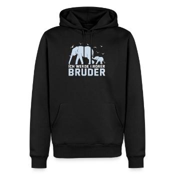 Lustig Elefant Bruder Baby Geschwister Geschenk - Männer Premium Bio Hoodie - Schwarz - Vorne - Nico (187cm)
