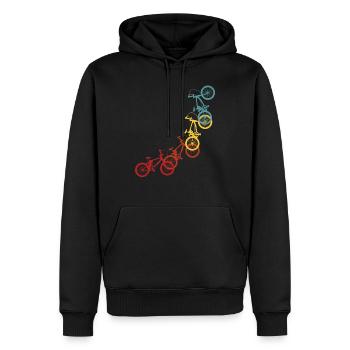 BMX Sprüche Radfahrer Biker Retro Stunt Geschenk - Männer Premium Bio Hoodie - Schwarz - Vorne - Nico (187cm)