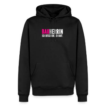 Bauherrin Hausbau Entscheiderin Partnerin Geschenk - Männer Premium Bio Hoodie - Schwarz - Vorne - Nico (187cm)