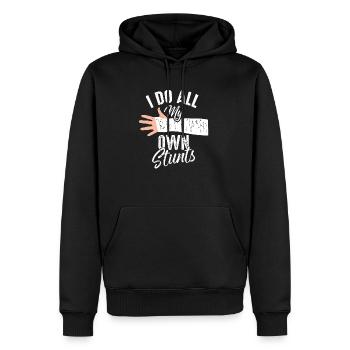 Stunt broken arm bone stuntman - Men’s Premium Organic Hoodie - black - Front - Nico (187cm)