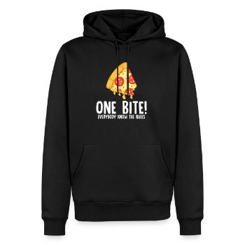 Pizza Rule Juste un morceau de fast food au salami - Sweat à capuche Premium bio Homme - noir - Devant - Nico (187cm)