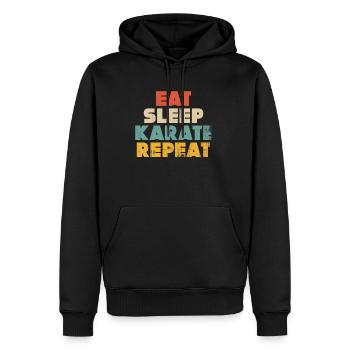 karaté - Sweat à capuche Premium bio Homme - noir - Devant - Nico (187cm)