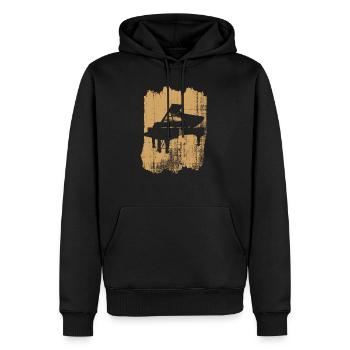 klavier - Männer Premium Bio Hoodie - Schwarz - Vorne - Nico (187cm)
