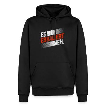 ES ESKALIERT EH - Männer Premium Bio Hoodie - Schwarz - Vorne - Nico (187cm)