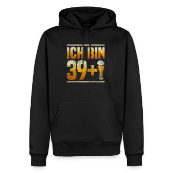 Lustiges Geschenk zum 40. Geburtstag 39+1 Bier - Männer Premium Bio Hoodie - Schwarz - Vorne - Nico (187cm)