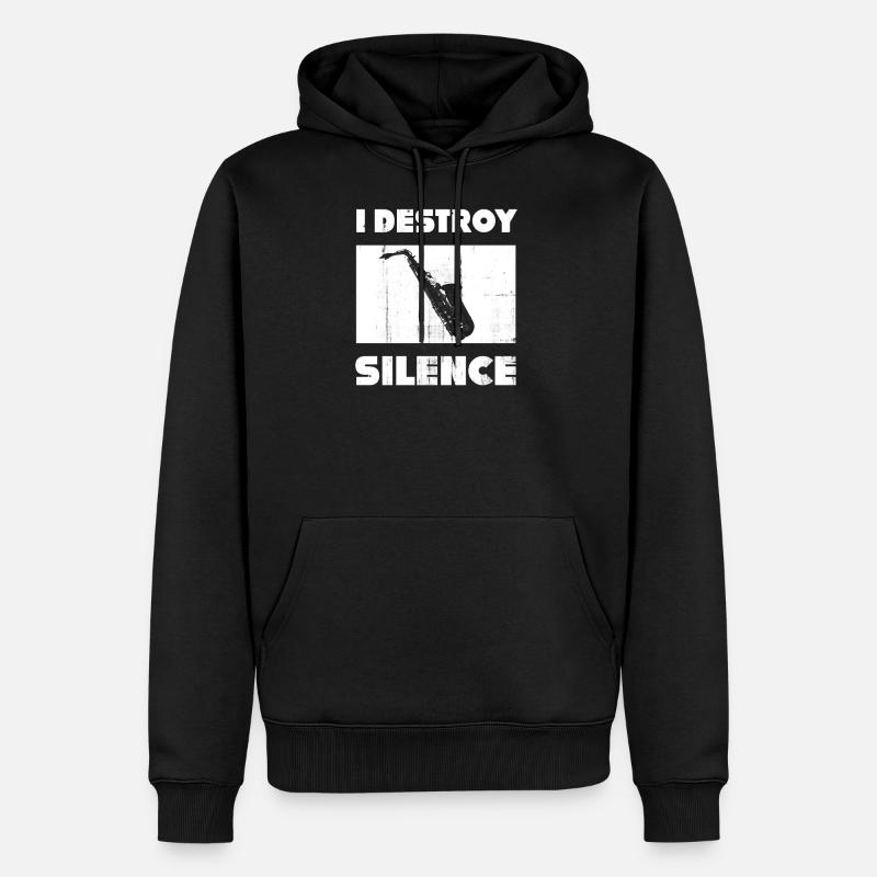saxophone sax saxo - Sweat à capuche Premium bio Homme - noir