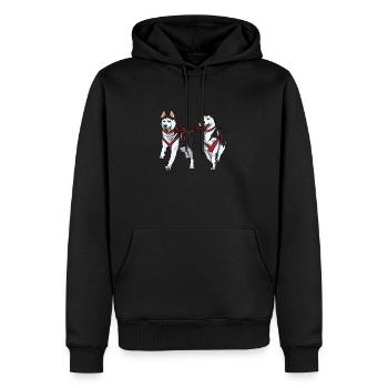 Siberian Husky Husky Pull Dog Gift - Men’s Premium Organic Hoodie - black - Front - Nico (187cm)