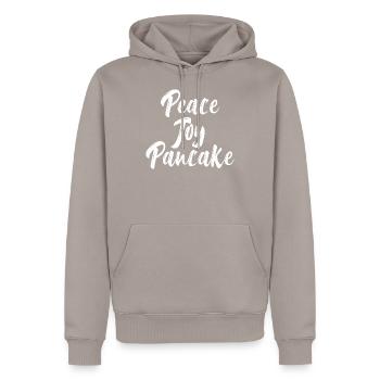 Denglisch: - Männer Premium Bio Hoodie - Taupe - Vorne - Nico (187cm)