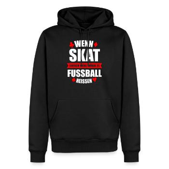 Skat Spielen Ass Karte Spielkarten Herz Geschenk - Männer Premium Bio Hoodie - Schwarz - Vorne - Nico (187cm)