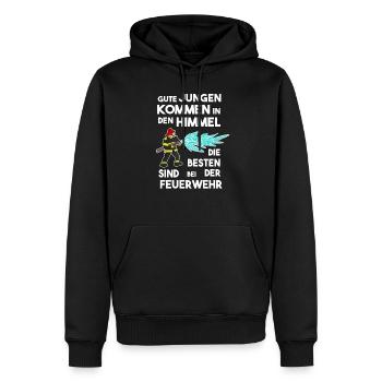 Feuerwehrmann Feuerwehr & Sprüche - Männer Premium Bio Hoodie - Schwarz - Vorne - Nico (187cm)
