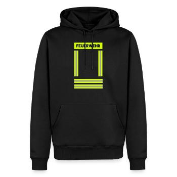 Feuerwehrmann Feuerwehr & Sprüche - Männer Premium Bio Hoodie - Schwarz - Vorne - Nico (187cm)