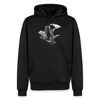 Faucon pèlerin - Faucon en vol - Sweat à capuche Premium bio Homme - noir - Devant - Nico (187cm)