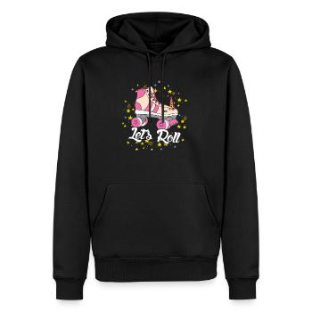 Rollschuhlaufen Einhorn Liebhaber Let's Roll Party - Männer Premium Bio Hoodie - Schwarz - Vorne - Nico (187cm)