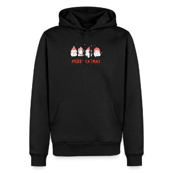 Frohe Weihnachten Merry Catmas Katzen Geschenk - Männer Premium Bio Hoodie - Schwarz - Vorne - Nico (187cm)