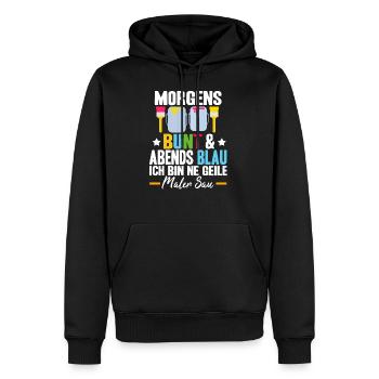 Lustig Maler Lackierer Spruch Beruf Geek Geschenke - Männer Premium Bio Hoodie - Schwarz - Vorne - Nico (187cm)