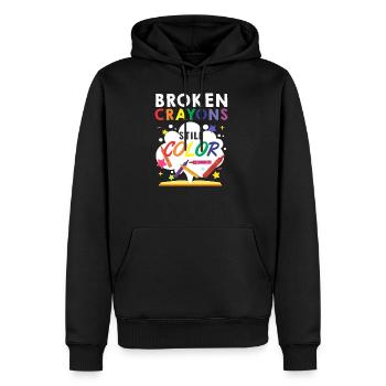 Crayon de couleur couleurs santé mentale - Sweat à capuche Premium bio Homme - noir - Devant - Nico (187cm)
